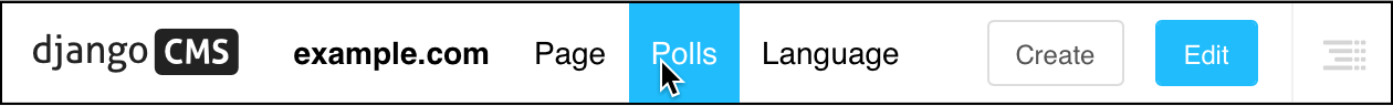 The Polls menu in the toolbars